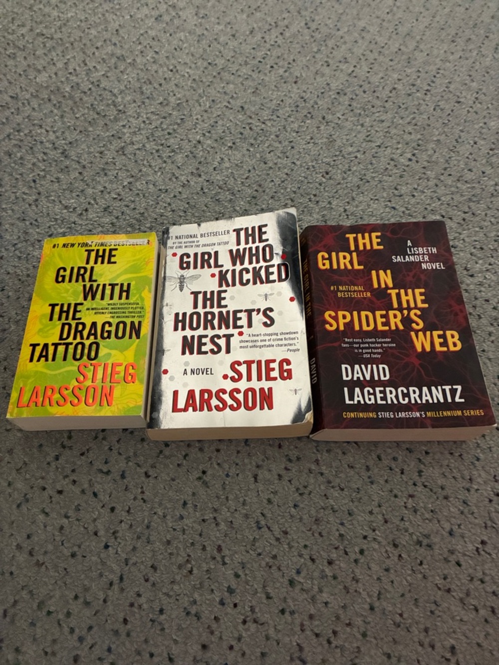 Stieg Larsson Trilogy Paperback Set - Yellow, White, Dark Red Covers